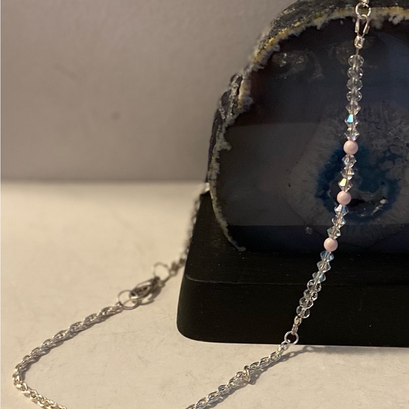 Swarovski Silver & Pink crystals pearls NEW - Picture 3 of 3